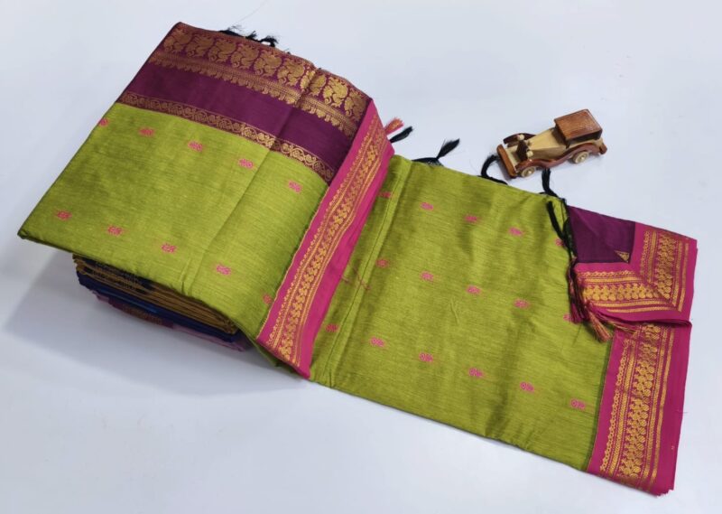 Kalyani Cotton Saree-Chartreuse