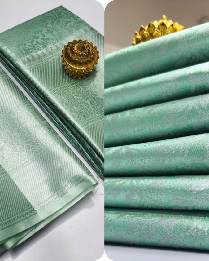 Soft Silk Saree - Aqua Green