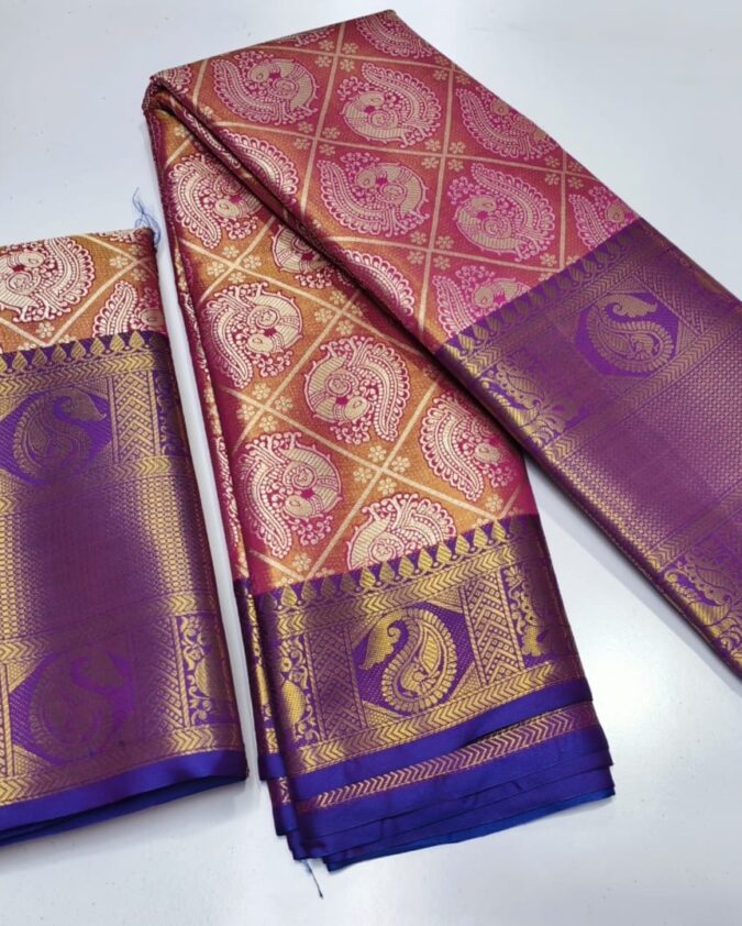 Wedding Silk Saree - GrapeFruit