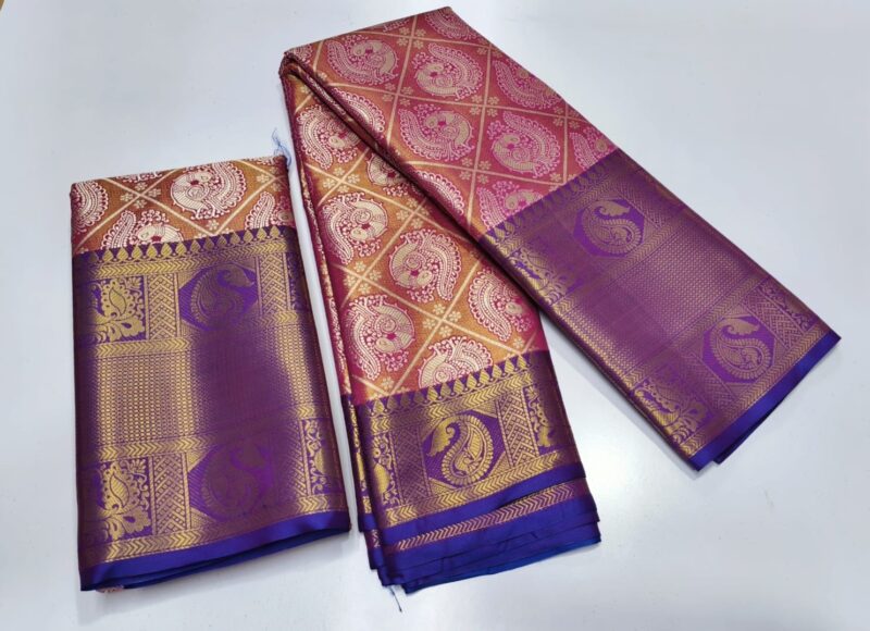 Wedding Silk Saree - GrapeFruit