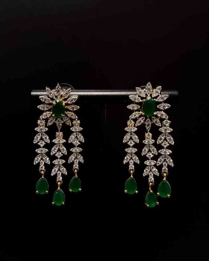 American Diamond - Emerald Green Long Necklace - Image 3